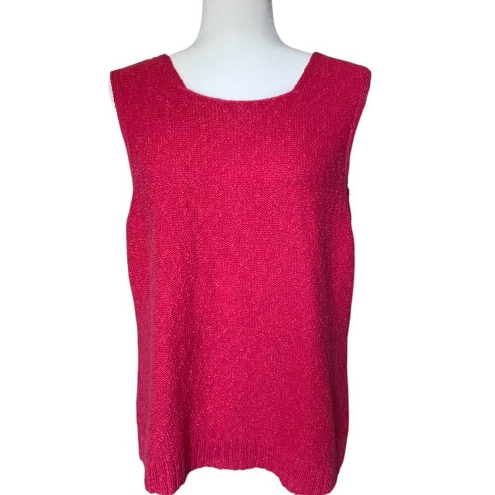 NWT Liz Claiborne Linen cotton Square Neck Sleeveless sweater tank